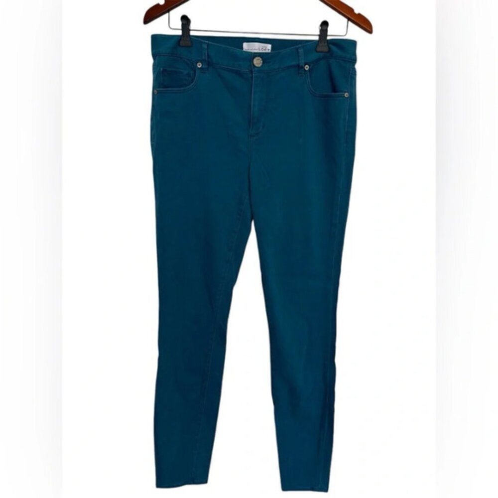 Loft skinny pants blue turquoise size 30